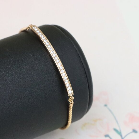 "Elegant Rose Gold Bracelet with Sparkling Crystal Bar Accent, XPBL1011 - Picture 1 of 12